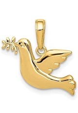 superb dove yellow gold baby charm